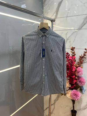 Ralp h Laure n Black Premium Shirt Oxford Cotton With custom Branded Button Tagging And Brand Packing 3982