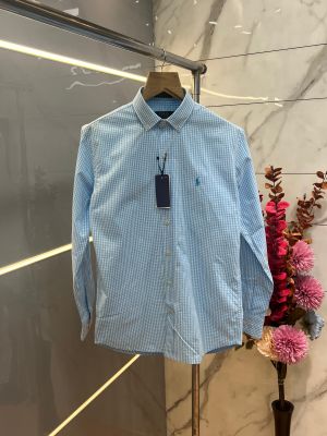 Ralp h Laure n Sky Premium Shirt Oxford Cotton With custom Branded Button Tagging And Brand Packing 3979