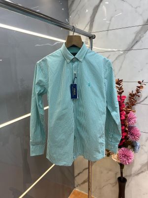 Ralp h Laure n Green Premium Shirt Oxford Cotton With custom Branded Button Tagging And Brand Packing 3980