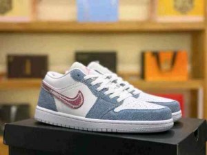 Nikee Air Jordan 1 Low Gs Denim Sequin