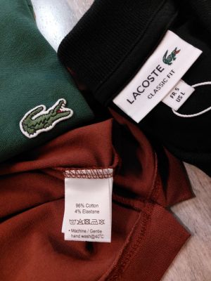 Sale Lacost e Beige Polo Premium Collar Neck T-shirt F2697-BE