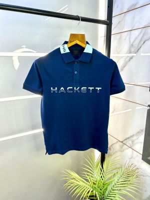 Sale Aston Martin Hacket t Blue Polo Premium Collar Neck T-shirt F2724-BU