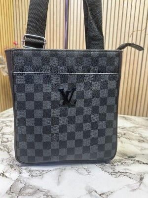loui_s  vuitton side bag with dust bag heavy quality (black checks) 8010lv