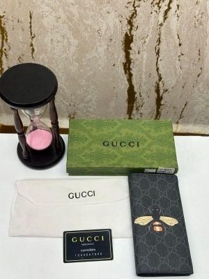 GUCC_I BEE LONG WALLET WITH OG BOX AND DUST BAG AND CARD (BLACK) S11