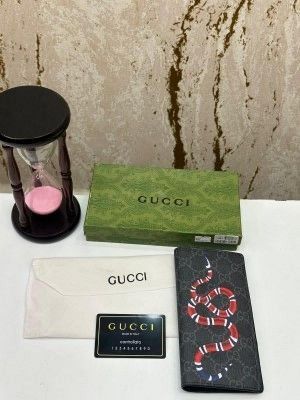 GUCC_I SNAKE LONG WALLET WITH OG BOX AND DUST BAG AND CARD (BLACK) S07