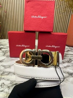 SALVATORE_FERRAGAMO PREMIUM LADIES BELT [ WHITE]