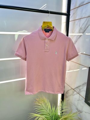 Sale Ralp h Lauren Polo Pink Premium Collar Neck T-shirt F2499-PI