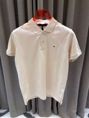 Tommy Hilfige_r Chest Logo Polo T-shirt Cream