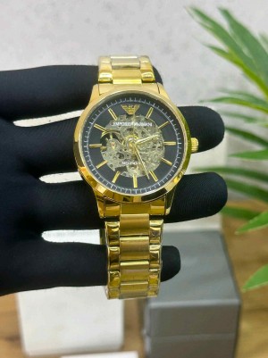 EMPORIO ARMANI_ MECCANICO OPEN HEART GOLD BLACK