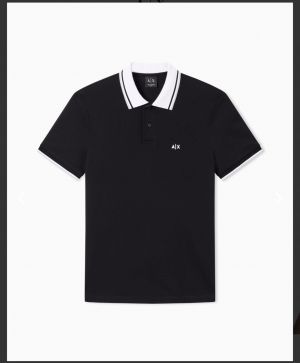 Arman i Exchange Black Premium Cotton Pique fabric Polo Tshirt with Collar Design and Embroidered Logo 3973