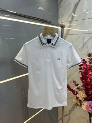 Arman i Exchange White Premium Cotton Pique fabric Polo Tshirt with Collar Design and Embroidered Logo 3974