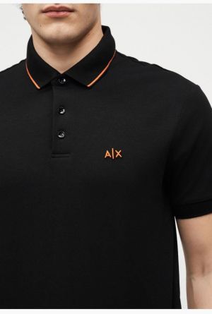 Arman i Exchange Black Premium Cotton Pique fabric Polo Tshirt with Collar Design and Embroidered Logo 3971