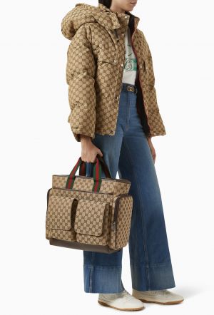 GUCC.I MONOGRAM BEIGE PREMIUM CLASSIC NEW STYLE BAGPACK WITH OG DUST BAG