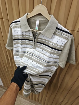 zipper cotton knitted tshirts