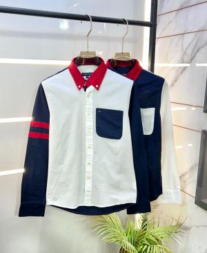 Tommy_Hilfiger Navy Premium Oxford Lycra Shirts F2926-NY