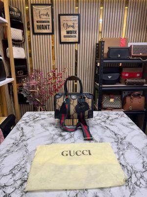 Gucc_i Ophidia Big Gg Monogram Handbag With Dust Bag (Black)