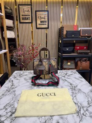 Gucc_i Ophidia Big Gg Monogram Handbag With Dust Bag (Brown)