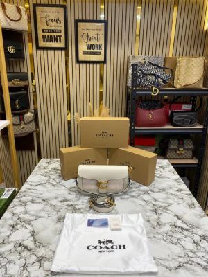 Coac_h Tabby Signature Canvas Crossbody Bag With Box And Dust Bag (C-White)