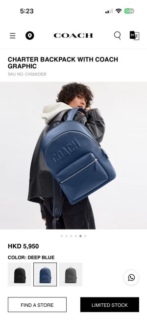 Coach_Charter_Unisex_Highend_Backpack_With_DustCover_CarryBag