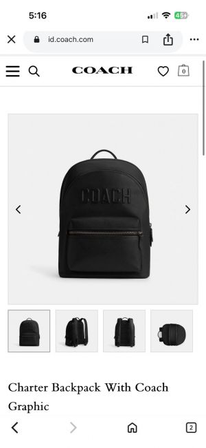 Coach_Charter_Unisex_Highend_Backpack_With_DustCover_CarryBag