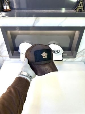Versace Brown Embossed Logo Premium Cap F3439-BR