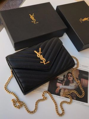 YSL SAINT LAURENT Grain De Poudre Matelasse Chevron Medium Monogram brand box 5909