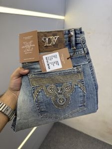 LOUI_S VUITTON PREMIUM GREENISH SHADE DENIM JEANS STRAIGHT FIT LENGHT 41