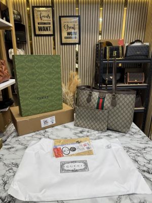Gucc_i GG Supreme Tote Bag With Double Og Box And Dust Bag 