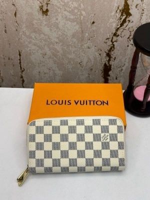 Loui_s vuitton double zipper premium wallet with box 078- (white azur)