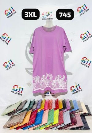 Long t shirt half sleeve with print