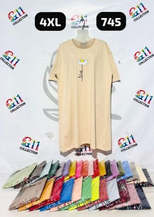Long t shirt half sleeve with embroidery