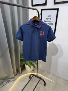 Hacket t imported polo tshirt with brand buttons blue