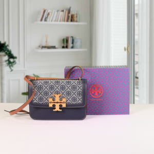 Tory_Burch Eleanor Premium Quality Shoulder Bag With OG Magnetic Box & Dust Bag (Denim Blue - 826)