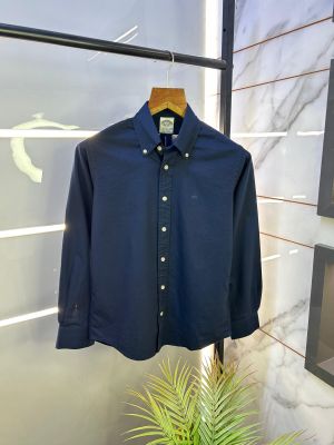 Sale Brooks Brothers Navy Oxford Lycra Premium Shirts F2612-NY