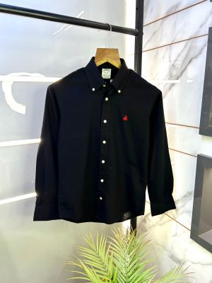 Sale Brooks Brothers Black Oxford Lycra Premium Shirts F2612-BL