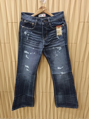 rugged straight fit bootcut denim blue
