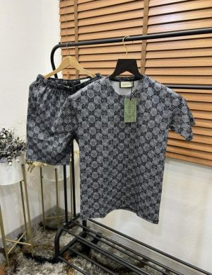 Gucc_i Monogram Embossed Print Turkey Imported Premium Cord Set