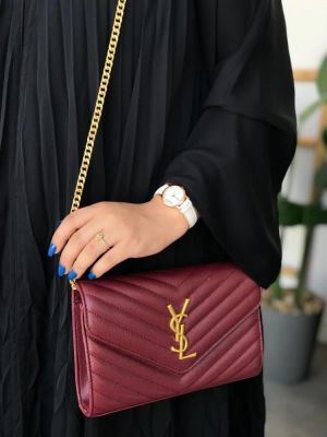 YSL SAINT LAURENT Grain De Poudre Matelasse Chevron Medium Monogram  with brand box 6251