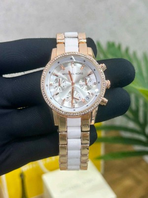 Michael_ Kors Ritz Rose gold White for her womens girls