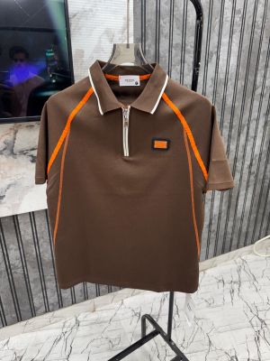 Hermes Paris 100% Imported Heavy Cotton Lycra Fabric Very Premium Polo Neck Tshirt.MR330