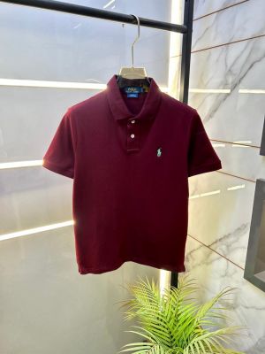 Ralp h Lauren Maroon Polo Premium Collar Neck T-shirt F3561-MA