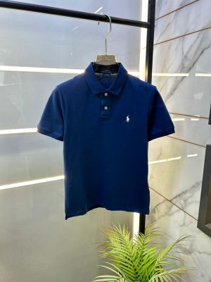 Ralp h Lauren Navy Polo Premium Collar Neck T-shirt F3561-NY