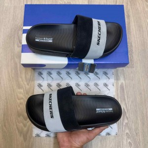 Skecher.s Hyper Burst Soft Premium Black Grey Flip Flop