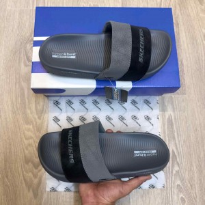 Skecher.s Hyper Burst Soft Premium Grey Black Flip Flop