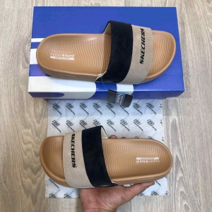 Skecher.s Hyper Burst Soft Premium Beige Black Flip Flop