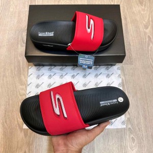 Skecher.s Hyper Burst Soft Premium White Red Logo Red Black Flip-Flop