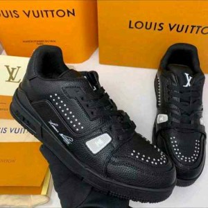 louiss vuitton LV Trainer Black Calf Leather 512