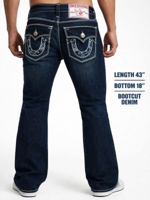 True Religio n Dark Shade Boot cut Premium Imported Stretchable lycra fabric Denim with back flap pocket Design Denim 3955