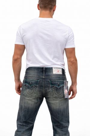 True Religion Green Shade Straight fit Premium Imported Stretchable Lycra Fabric Denim with Back Pocket Embroidered Design 3943