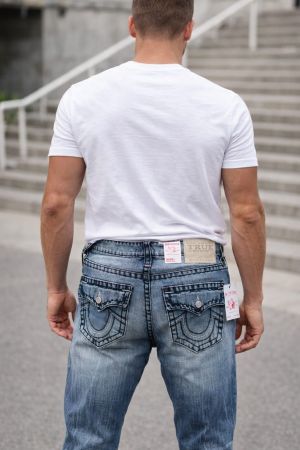 True Religion Straight fit Premium Imported Stretchable Lycra Fabric Denim with Back Pocket Embroidered Design 3948